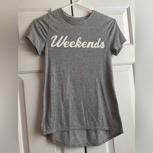 Zoe + Liv Gray 'Weekends' Short Sleeve Tee